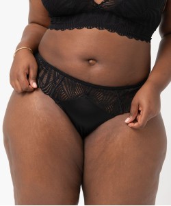 Tanga en microfibre et dentelle femme grande taille